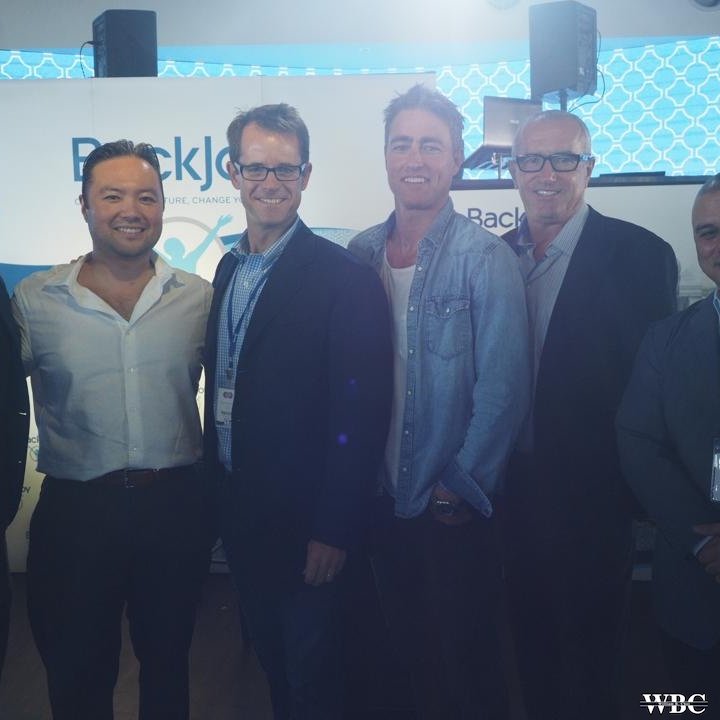William Choi and the BackJoy Team with Crocs Founder Snyder