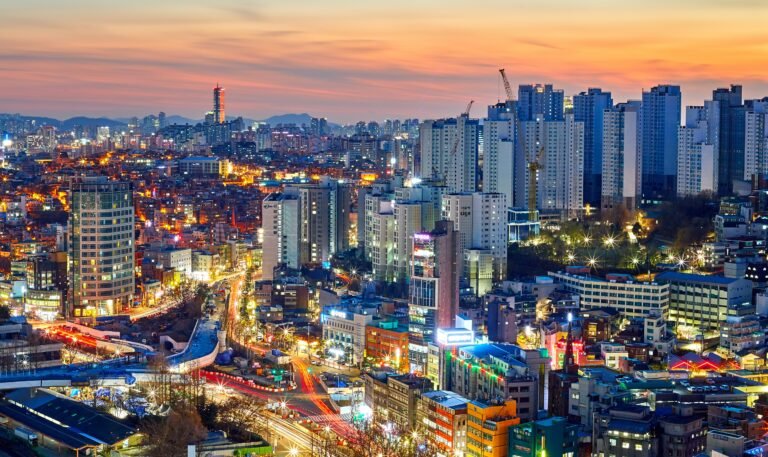 Image of buildings and urban sprawl Seoul, South Korea.